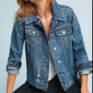 Anthropologie Studded Denim Jacket